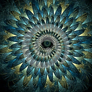 Feathered peacock spiral