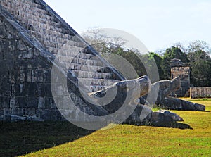 Feathered Serpents of Kukulcan El Castillo, Yucatan Mexico