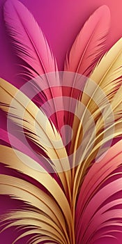 Feathered Shapes in Fuchsia Wheat