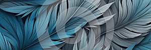 Feathered Shapes in Gray and Steel blue
