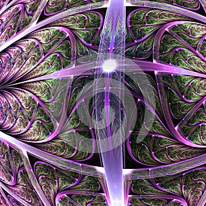 Feathery abstract fractal cross