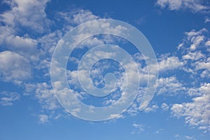 Feathery clouds in the blue sky