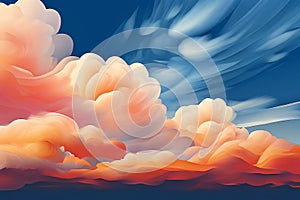 feathery clouds a flat design featuring feathery clouds with a s