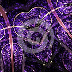 Feathery violet fractal heart