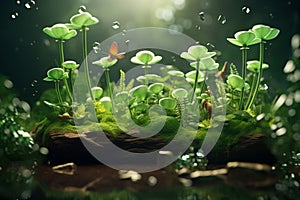 Feature a composition that combines a clover