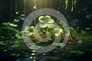 Feature a composition that combines shamrocks