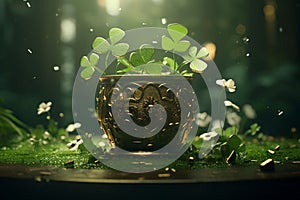 Feature a composition that combines shamrocks