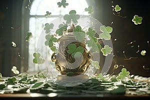 Feature a composition that combines shamrocks