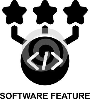 feature, software, application, programming, program, product solid glyph icon