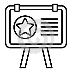 Featured product board icon outline vector. Start buy