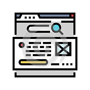 featured snippet seo color icon vector illustration