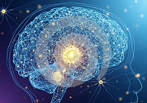 Features a gradient of blue, enhancing the futuristic and technological