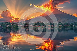 Featuring a  beautiful photograph of the iconic volcano mount mayon in,