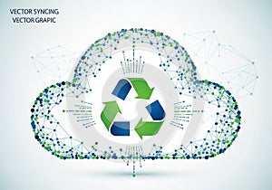 Featuring a cloud shape formed by a network of interconnected