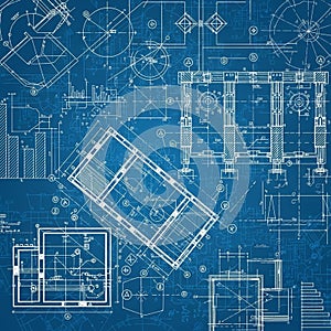 Featuring a complex layout of mechanical and structural designs on