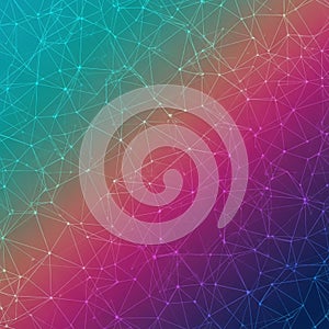 Featuring interconnected lines and nodes forming a network across a