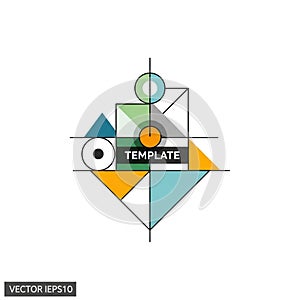 Featuring intersecting lines circles triangles and rectangles in