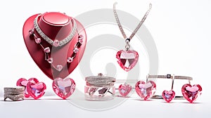 featuring a love-themed jewelry display in images.AI Generated