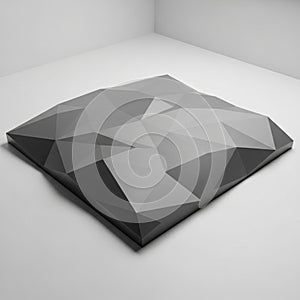 Featuring a low poly design composed of triangular facets in varying