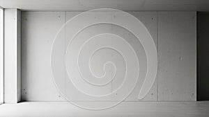 Featuring a minimalist design with smooth light gray concrete