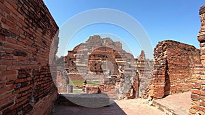 Feb 09,2020:4k Ayutthaya Historical Park,Wat Chaiwatthanaram Buddhist temple in Thailand.