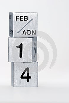 FEB 14 on metal cubes