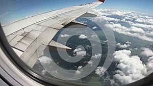 Feb 15,2020:4k Overlooking Phuket and archipelago from a plane,Thailand.