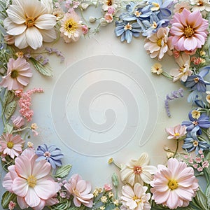 background flower frame, flower art , AIgenerated photo