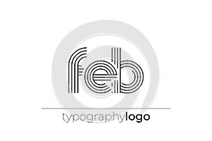 FEB modern geometric typography logo