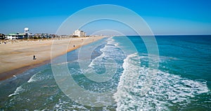 Feb. 26, 2014-Wrightsville Beach,USA. View of beach and surf