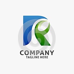 Letter R leaf logo design photo