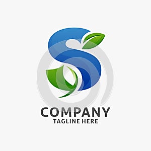 Letter S leaf logo design