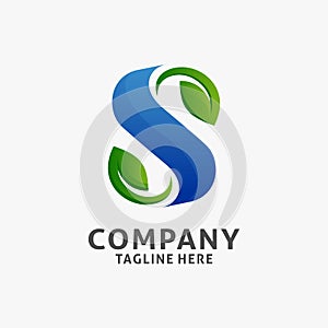 Letter S leaf logo design