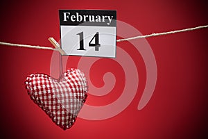 February 14, Valentine's day, red heart