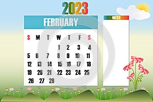 February 2023 - Calendar. Week starts on Sunday