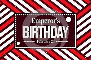 February 23 is celebrated as Emperor\'s Birthday in Japan, colorful minimalist design.