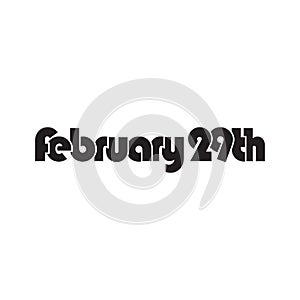 FEBRUARY 29TH text design vector
