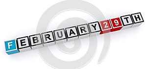 February 29th word blocks