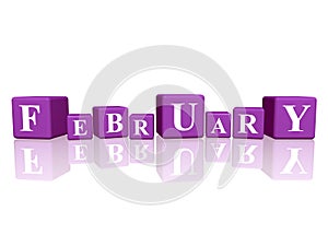 February in 3d cubes photo