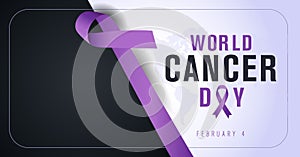 February 4, World Cancer Day. Creative greeting card design.