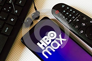 February 3, 2022, Brazil. In this photo illustration, the logo of the HBO Max, a video-on-demand service operated by WarnerMedia