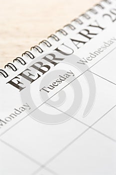 February on calendar.