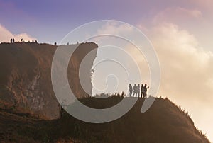 6 FEBRUARY 2014,Chiang Rai,Thailand:Tourists watch the morning light at the Phu Chi Fa viewpoint, Chiang Rai, Thailand