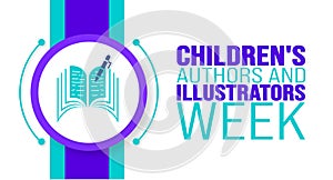 February is Children\'s Authors and Illustrators Week background template. Holiday concept.