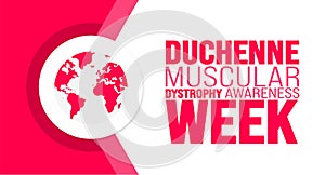 February is Duchenne muscular dystrophy awareness week background template. Holiday concept.