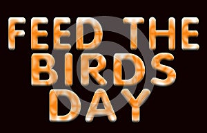 03 February Feed the Birds Day , Color Text Effect on Black Backgrand photo