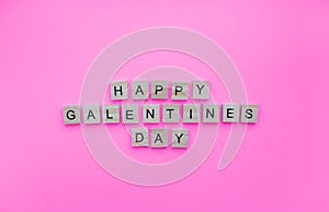 Girlfriends' Day, Women's Friendship Day, Galentine's Day, minimalistic banner with wooden letters