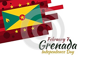 February 7, Grenada Independence Day Vector Illustration.