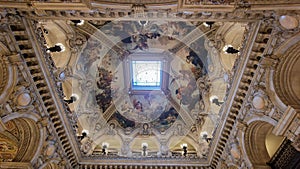 Interior view of the Opera Garnier, in Paris, France.