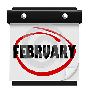 February Month Word Wall Calendar Remember Schedule